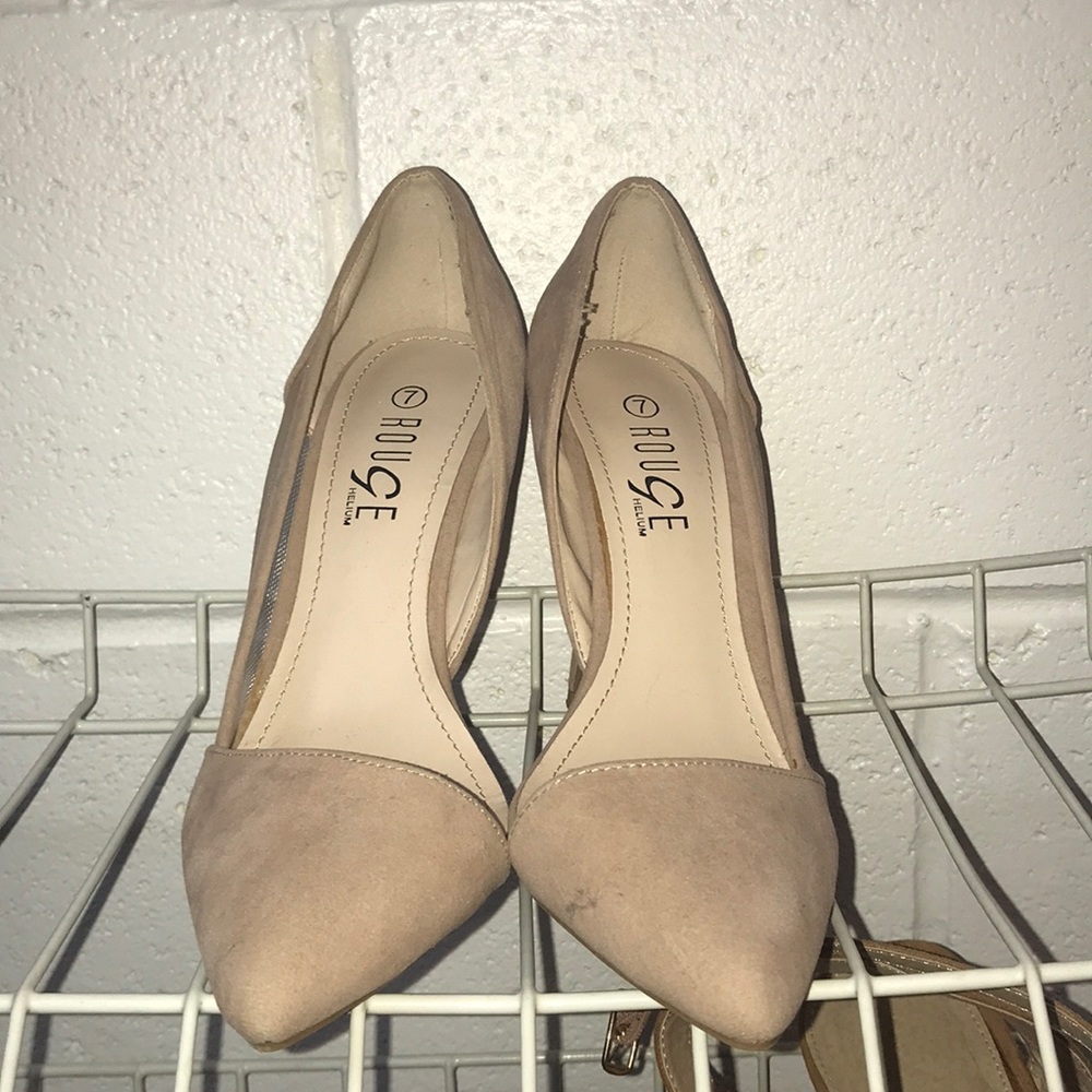 Nude/mesh/cut out heels